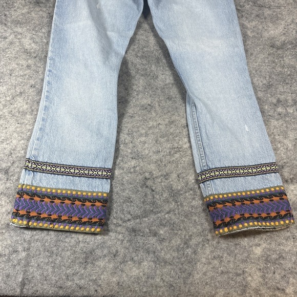 Vintage Guess Women's Sz 28 Embroidered Light Wash Made USA Jean Style#10046 Y2K - Picture 11 of 15